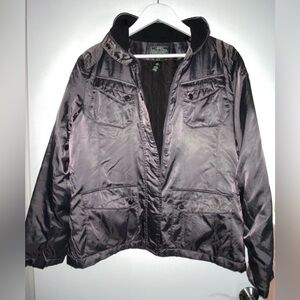 Ralph Lauren L-RL Active Women's L Nylon Collared Jacket Charcoal Grey NO BELT